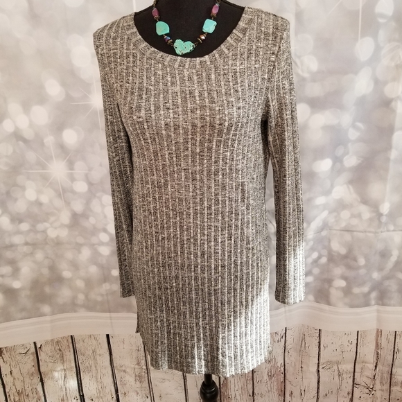 Love Always Tops - Long Tunic Gray Sweater